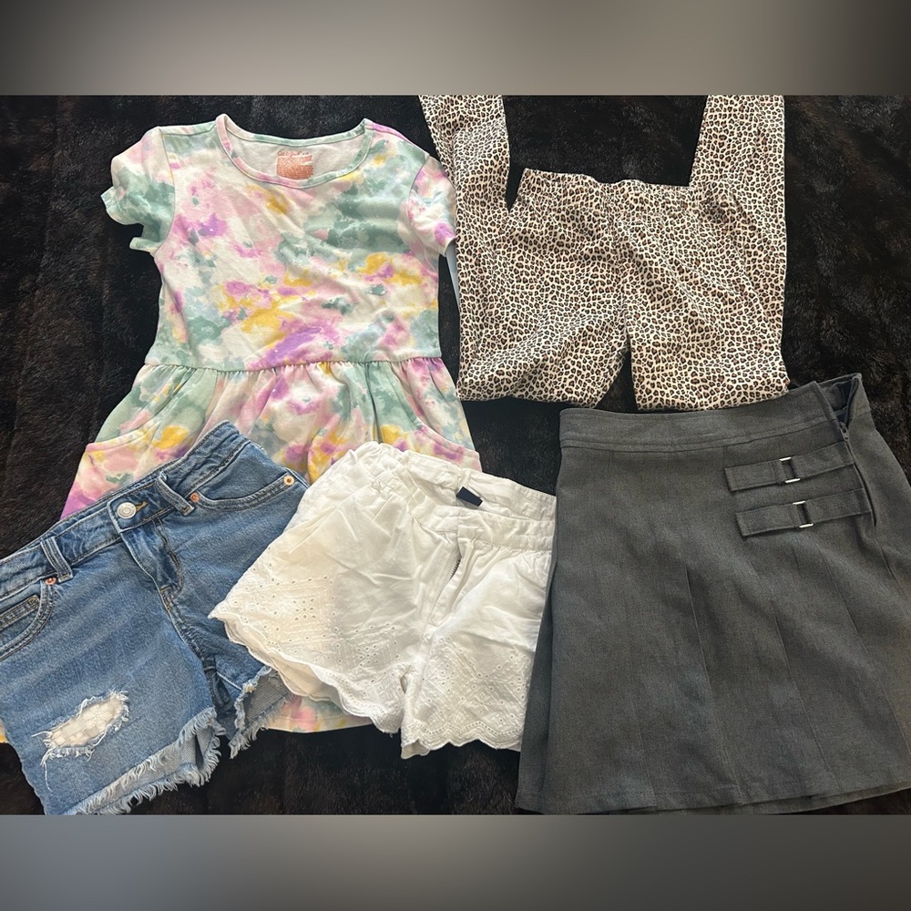 Girls Size 8 Clothing Lot | Gap Kids Cat & Jack Dress Shorts Skirt | 5 Pieces